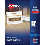 Avery Note Cards, Matte, Two-Sided Printing, 4-1/4" x 5-1/2", 60 Cards/Envelopes (8315)