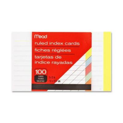 ACCO Mead Ruled Assorted Color Index Cards (63074)