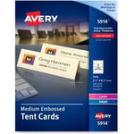 Avery Medium Tent Cards, Embossed Ivory, Uncoated, Two-Sided Printing, 2-1/2" x 8-1/2", 100 Cards (5914)