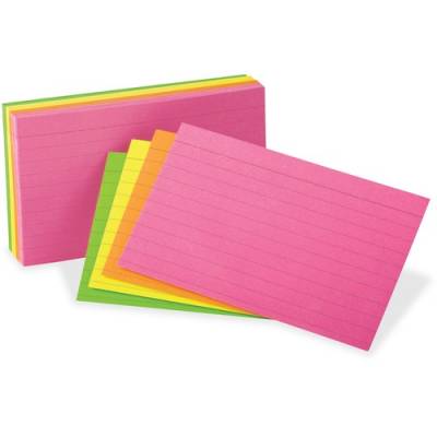 TOPS Oxford Neon Glow Ruled Index Cards (81300)