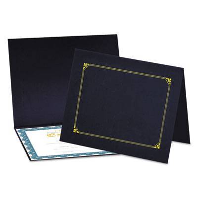 Universal Certificate/Document Cover, 8 1/2 x 11 / 8 x 10 / A4, Navy, 6/Pack (UNV76897)