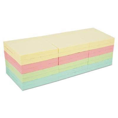 Universal Self-Stick Note Pads, 3" x 3", Pastel, 90-Sheet, 24 Pads/Pack (UNV35695)