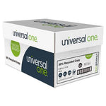 Universal 50% Recycled Copy Paper, 92 Bright, 20lb, 8.5 x 11, White, 500 Sheets/Ream, 10 Reams/Carton (UNV20050)