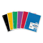 Mead Spiral Notebook, 1 Subject, Wide/Legal Rule, Assorted Color Covers, 10.5 x 8, 70 Sheets, 6/Pack (73063)