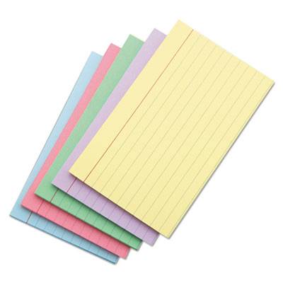 Universal Index Cards, 5 x 8, Blue/Salmon/Green/Cherry/Canary, 100/Pack (UNV47256)