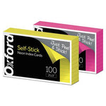 Oxford Self-Stick Index Cards, 3 x 5, Assorted, 100/PK (61200E)