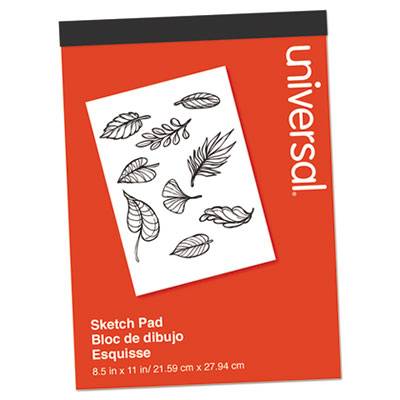 Universal Sketch Pad, 160 lb, 8.5 x 11, White, 70 Sheets (UNV66371)