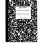 Universal Composition Book, 4 sq/in Quadrille Rule, Black Marble, 9.75 x 7.5, 100 Sheets, 6/Pack (UNV20957)