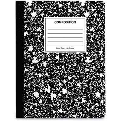Universal Composition Book, 4 sq/in Quadrille Rule, Black Marble, 9.75 x 7.5, 100 Sheets (UNV20950)